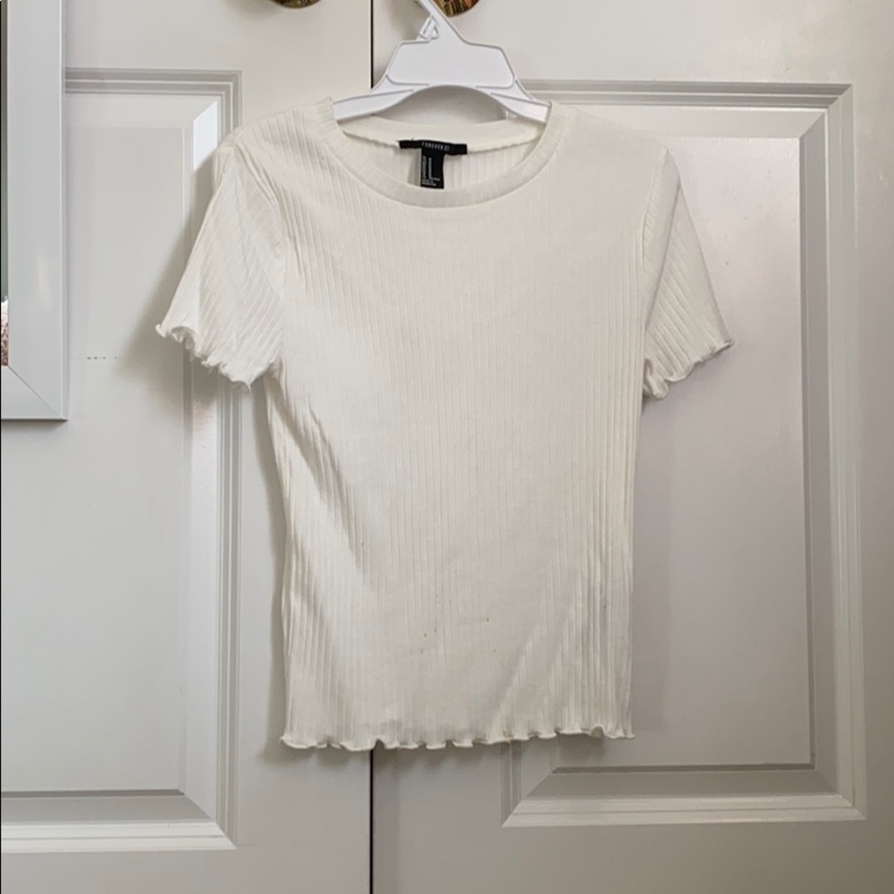 forever 21 white crew neck tshirt